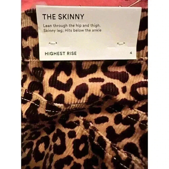 NWT Ann Taylor Animal Print The Skinny High Rise Corduroy Pants Size 4 - Picture 3 of 9